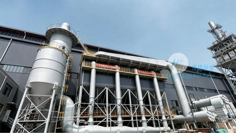 トルコのアダナで行われたリチウム電池正極粉の低風速耐圧送送システムの例。